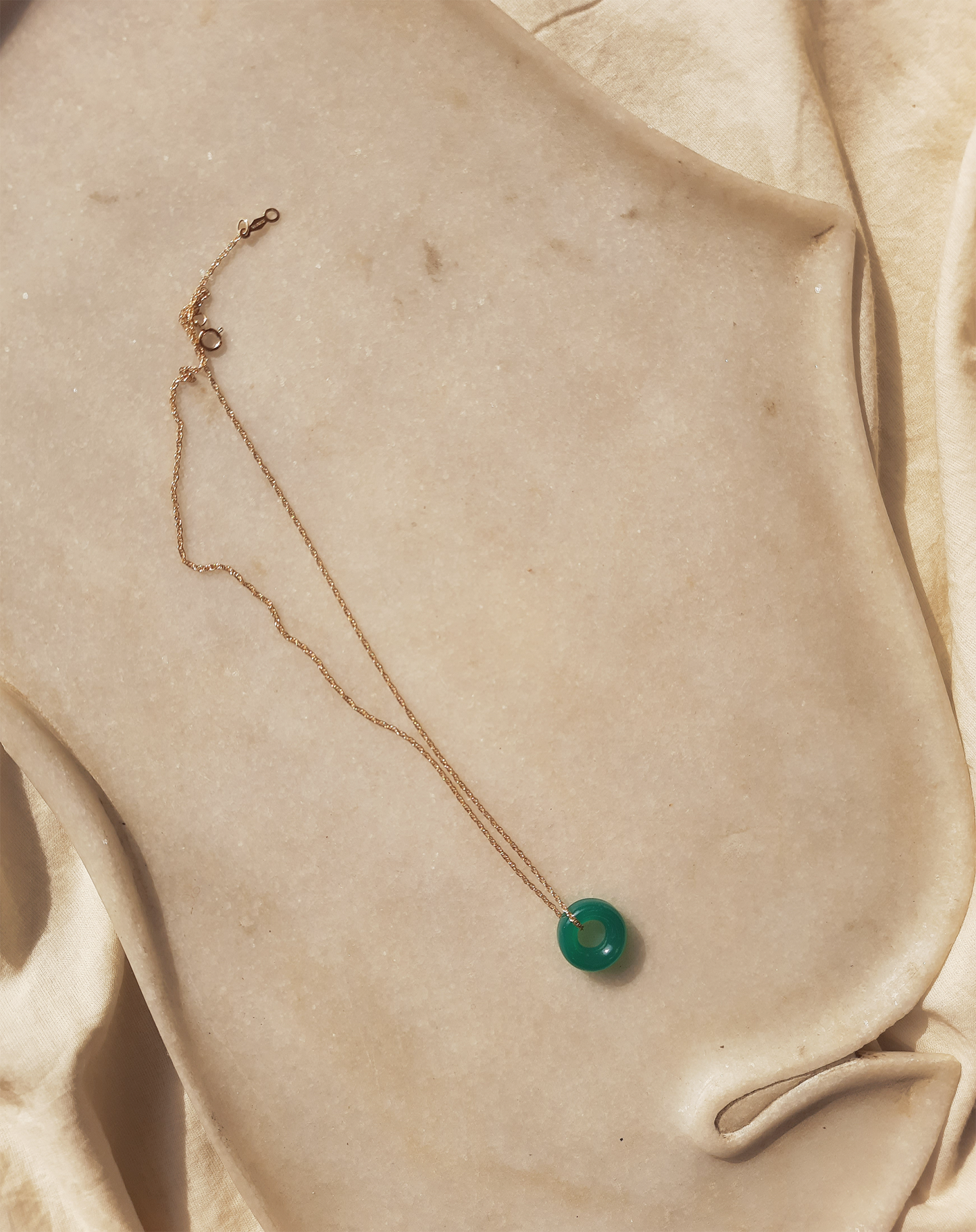 svan - Green Onyx Donut Pendant