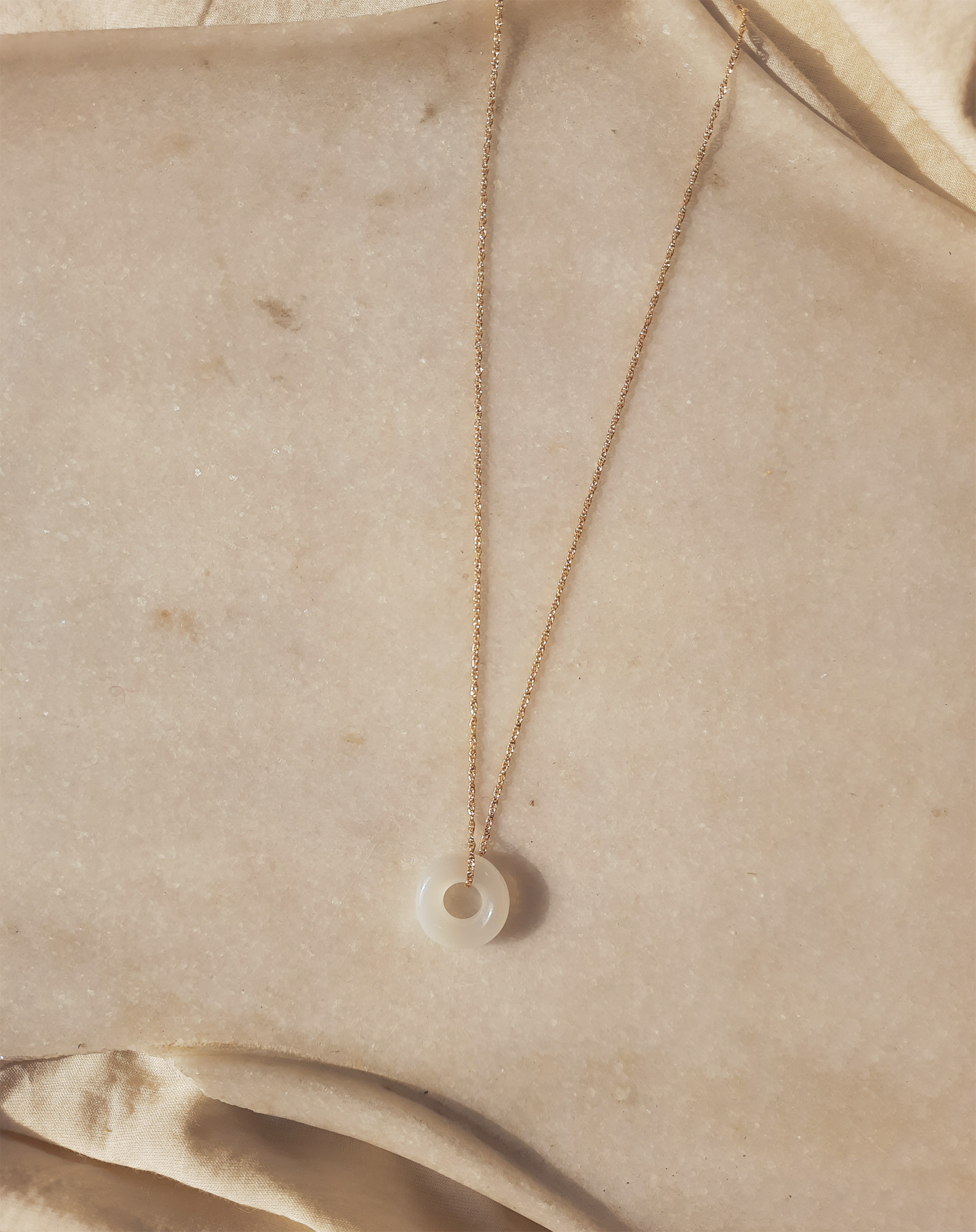 svan - White Moonstone Donut Pendant