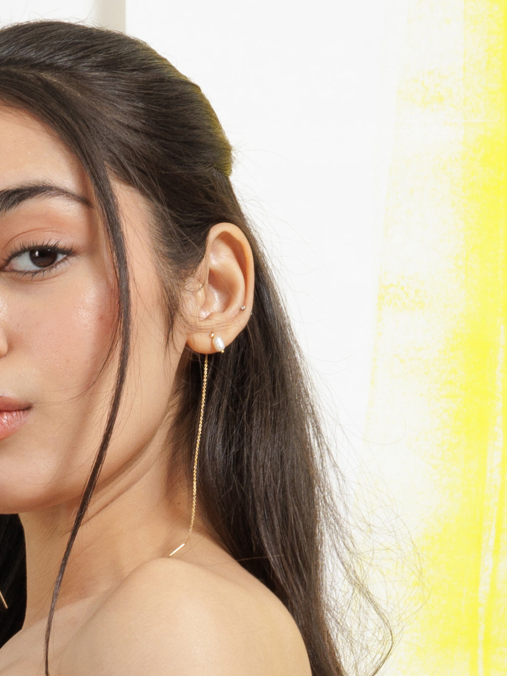 thiva - Pearl Threader Earrings