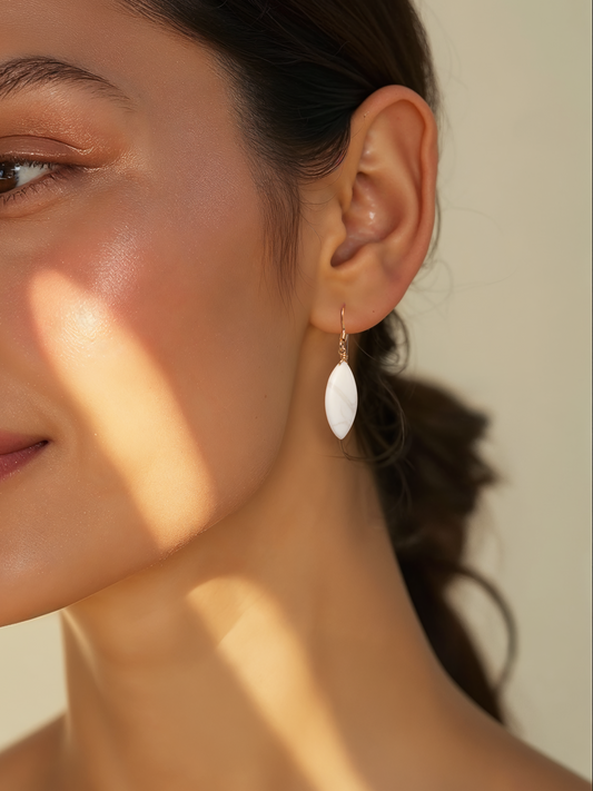 lava - Howlite Marquise Earrings