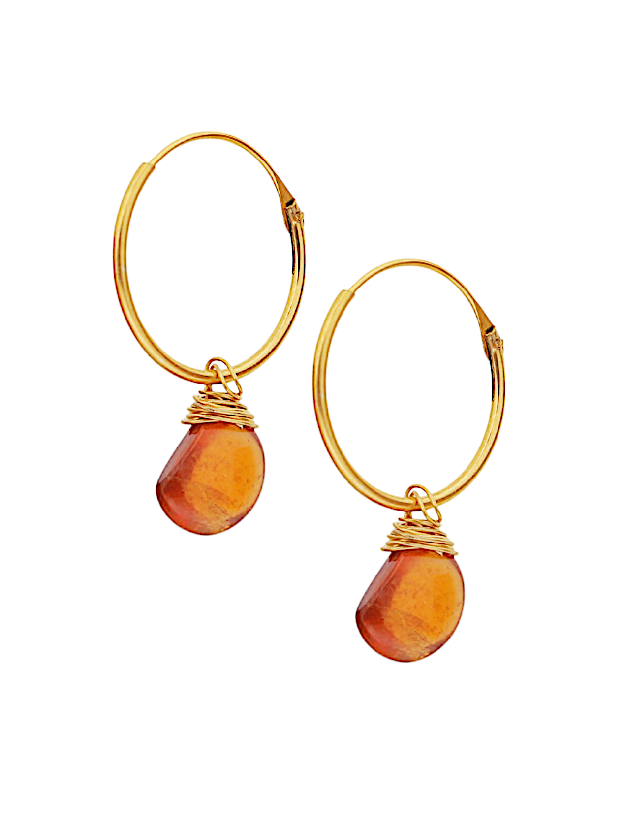 vars - Hessonite Quarter Moon Endless Hoops