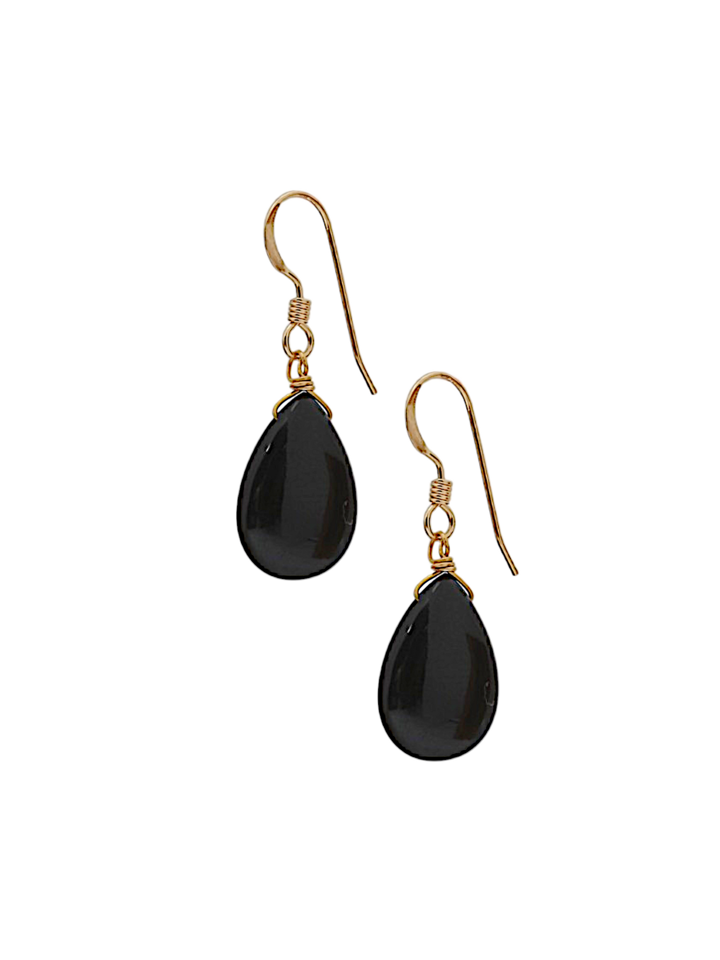 idam - Black Onyx Almond Drop Earrings