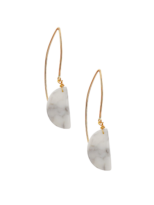 manava - Howlite D Marquise Earwire