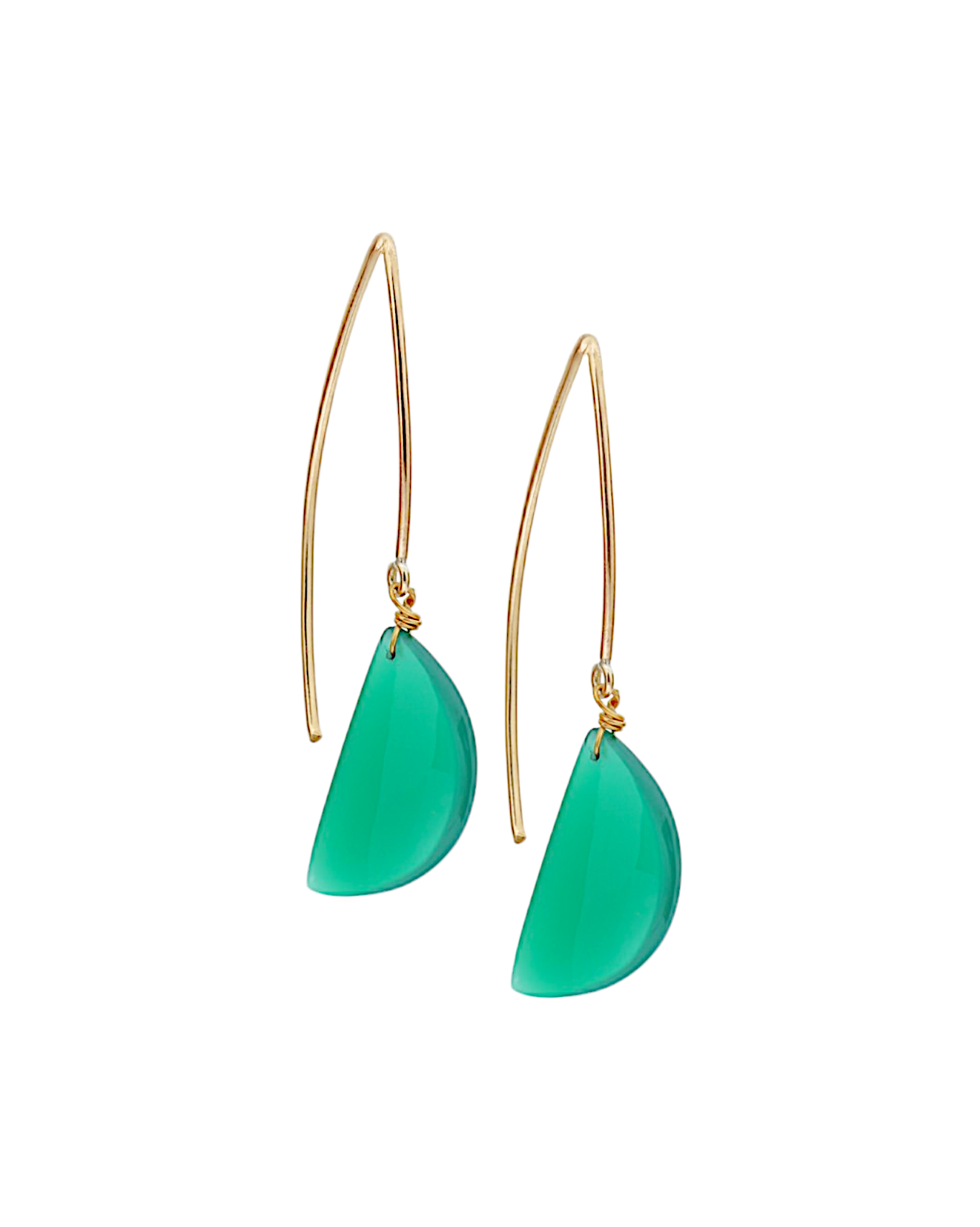 manava - Green Onyx D Marquise Earwire