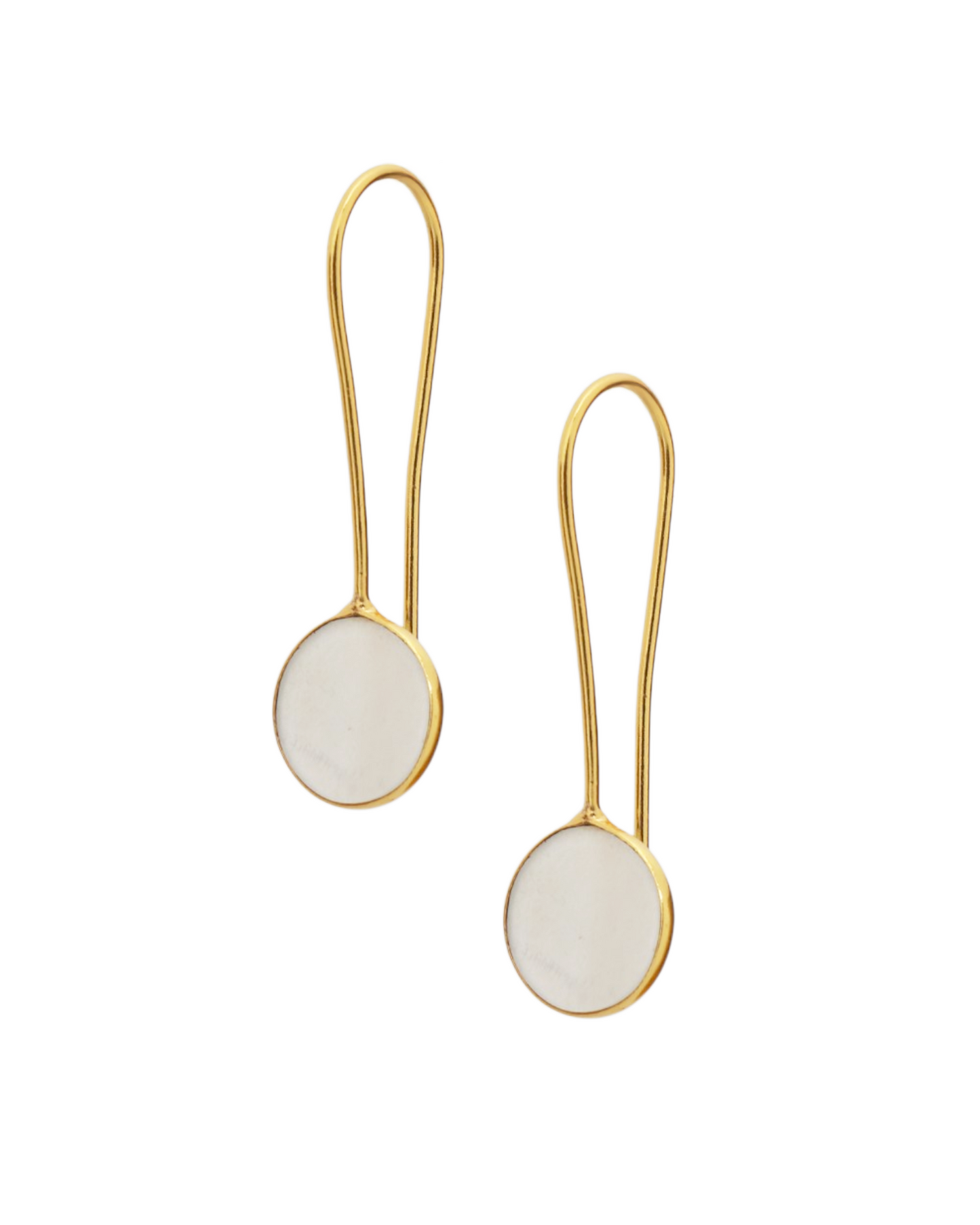 ayas - White Moonstone Round Earwire