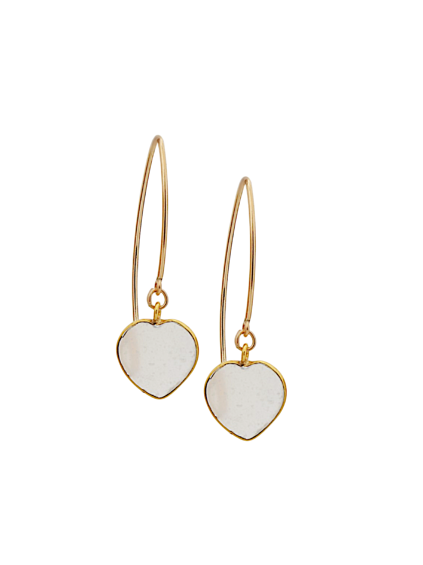 pivaa - White Moonstone Heart Marquise Earwire