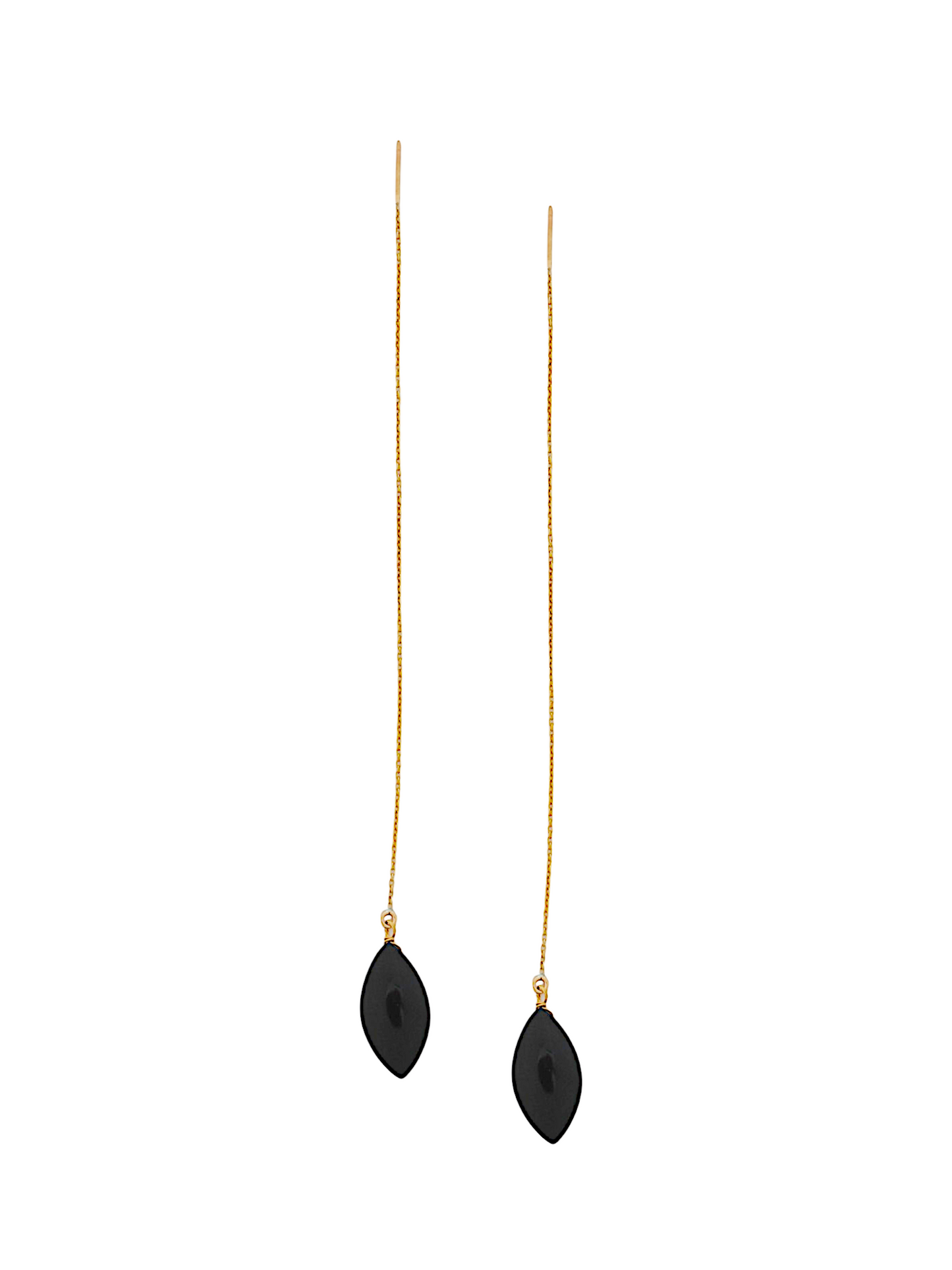 riyate - Black Onyx Marquise Threader Earrings