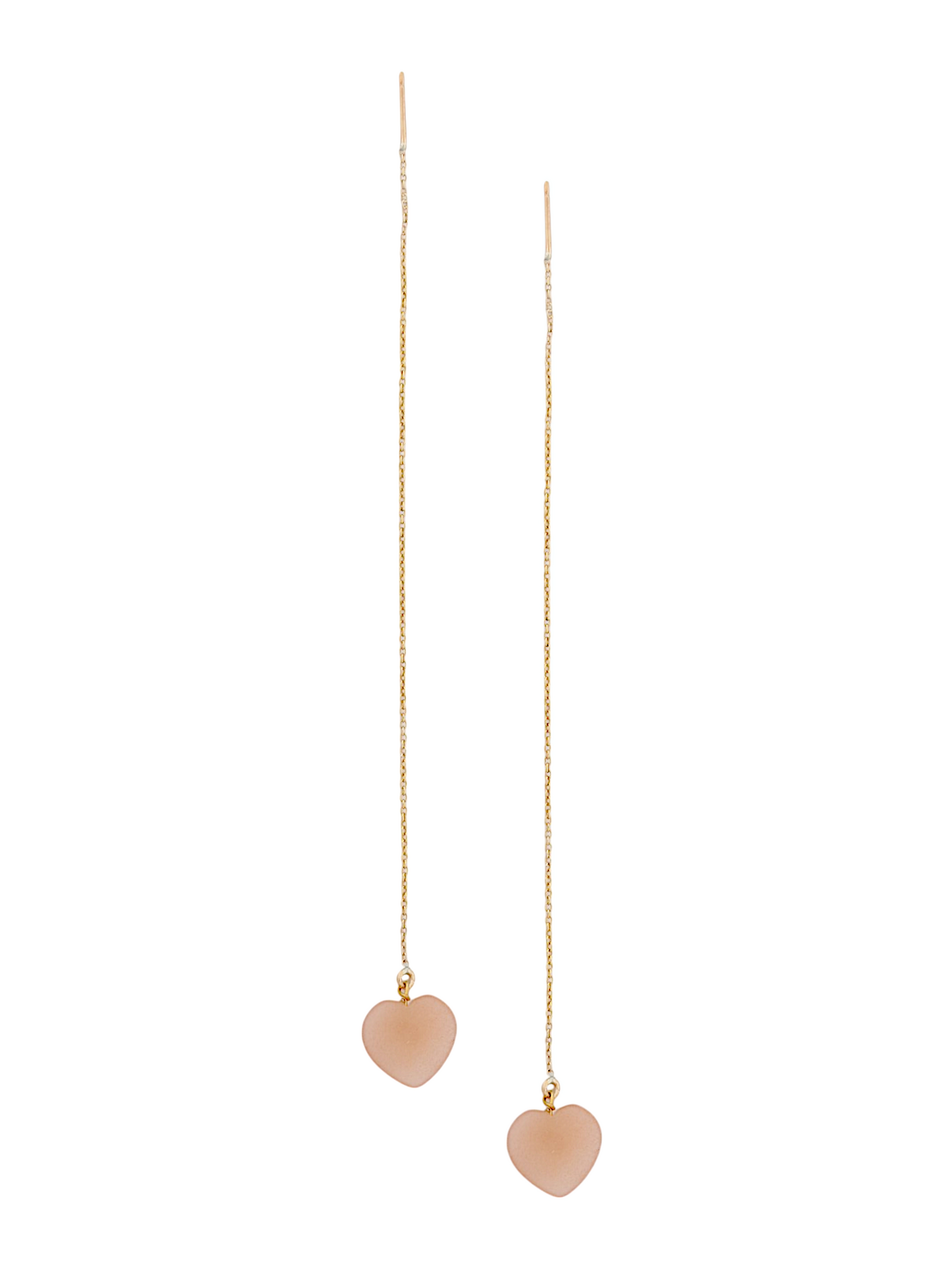 adyati - Peach Heart Threader Earrings