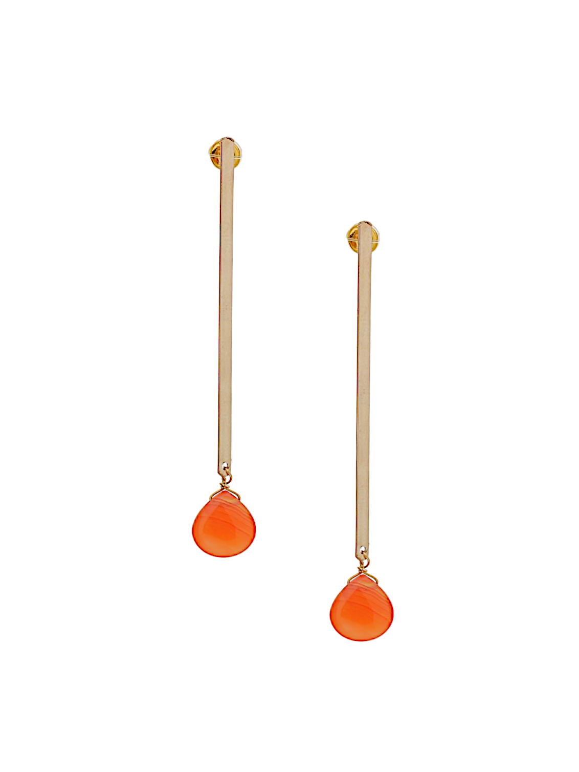 ekana - Carnelian Badamcha Stick Earrings