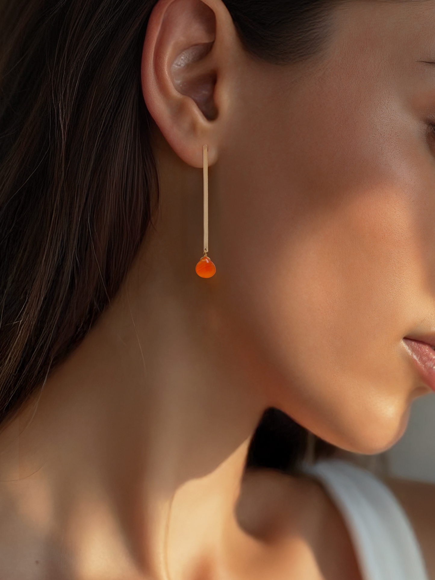 ekana - Carnelian Badamcha Stick Earrings